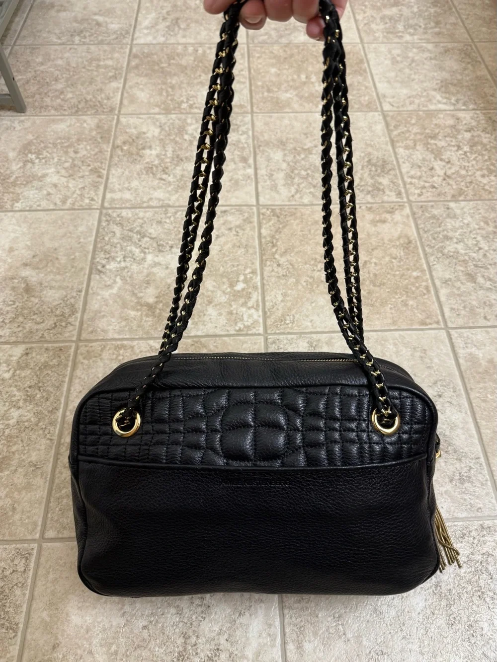 Aimee Kestenberg black leather shoulder bag
